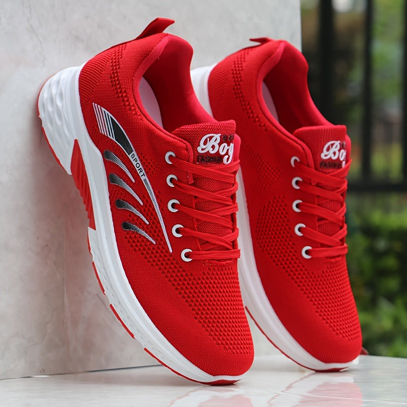 Men's Mesh Striped Sneakers for Casual Sports and Outdoor Activities