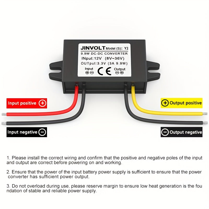 Convertidor Buck DC-DC de 8V-36V a 3.3V 3A, protección contra cortocircuitos, fuente de alimentación industrial