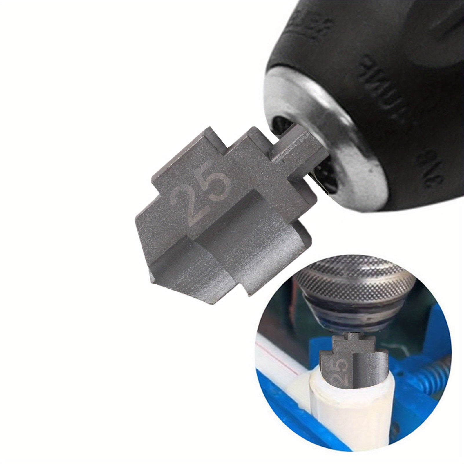 3-Piece PPR Lifting Stepped Drill Bit Set with Hex Shank for Water Pipes 20/25/32mm Black Metal