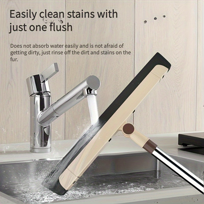 Stainless Steel 3-in-1 Squeegee for Floors Windows Dust Pet Hair Cleaning