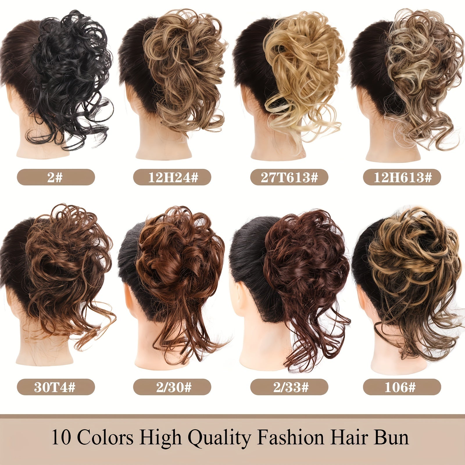 Women Messy Curly Donut Hair Bun Updo Synthetic Hair Extension 25.4cm