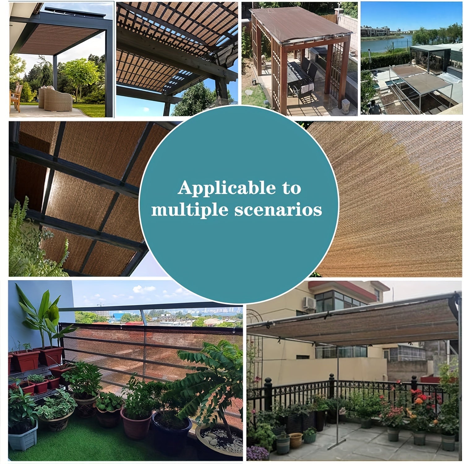 Brown HDPE Square Shade Sail 95 Sun Block UV Heat Resistant Outdoor Cover