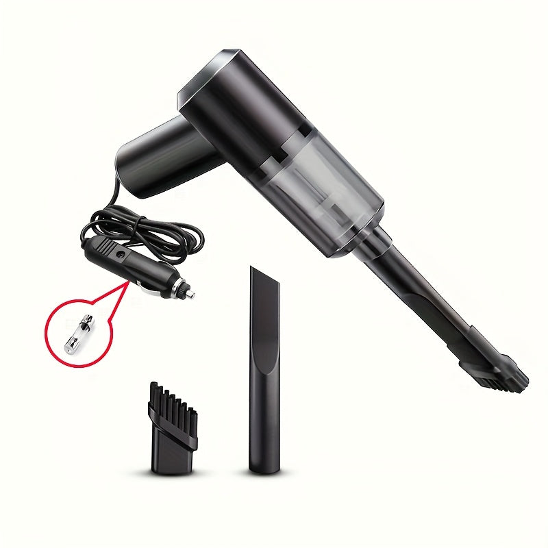 Aspiradora de coche de alta succión con accesorios negro 12V 200W ABS duradero