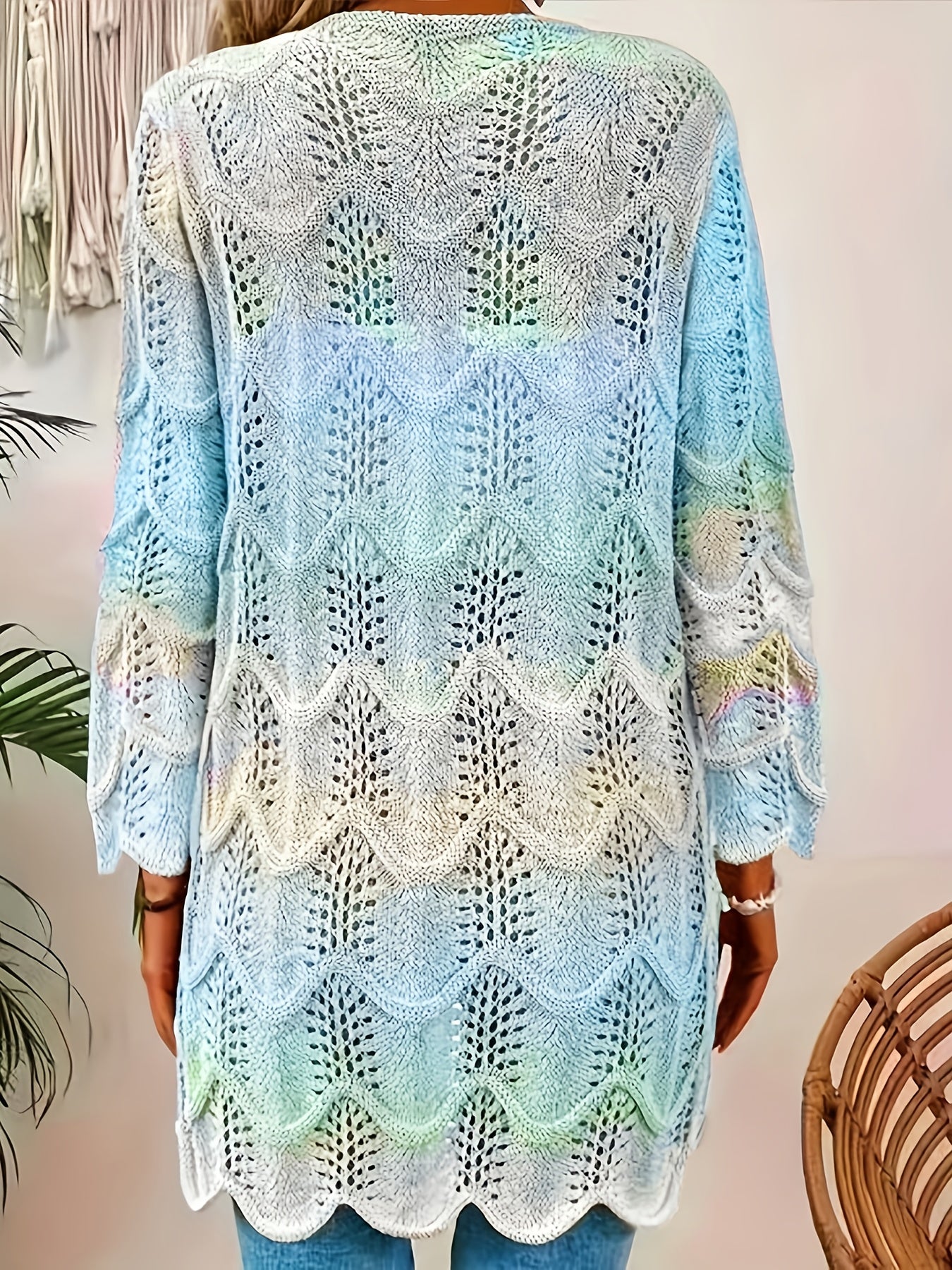 Plus Size Women's Open Front Long Sleeve Cardigan Lightweight Breathable Casual