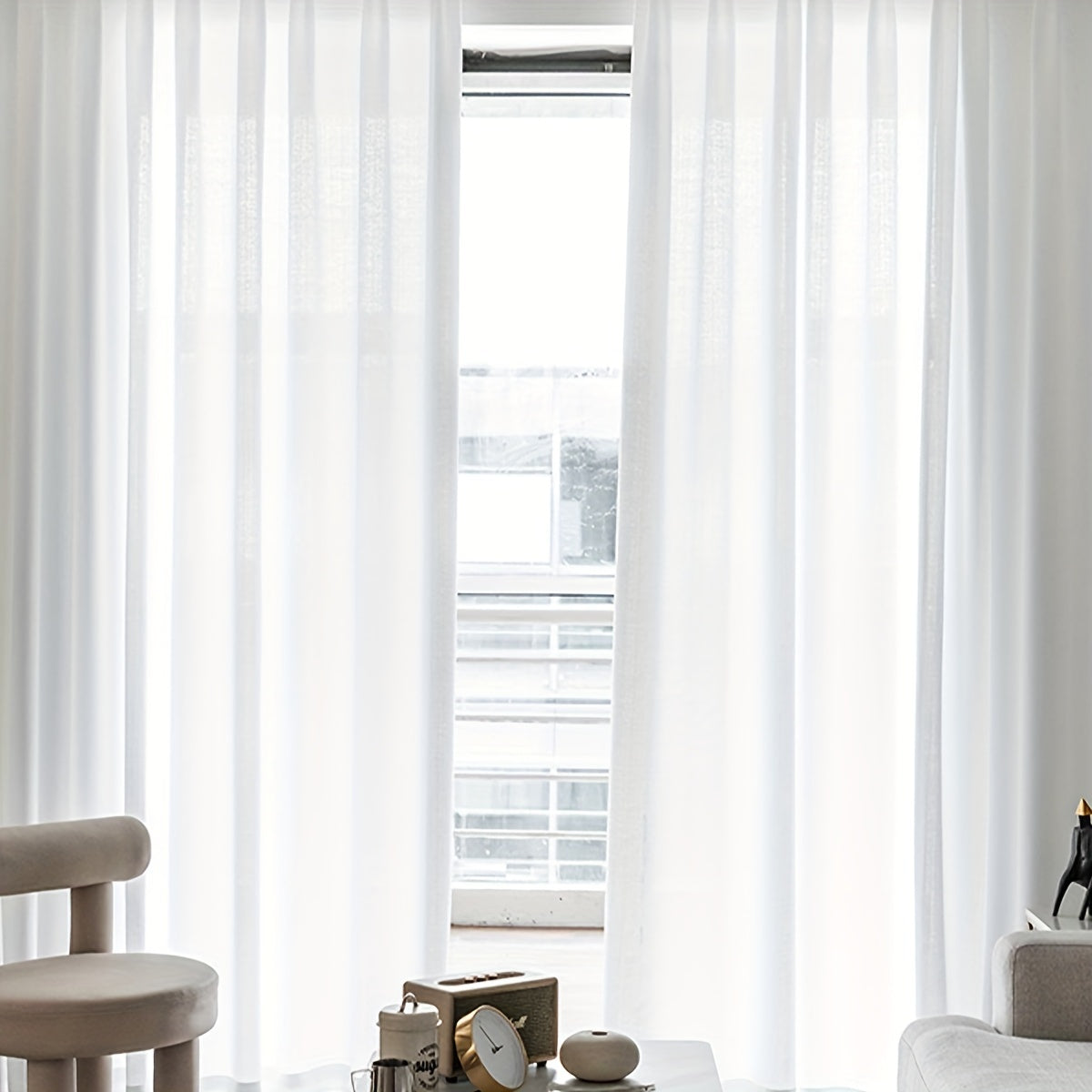 Japanese-Inspired Faux Linen Curtains Thickened Light Blocking Thermal Insulating for Living Rooms Bedrooms