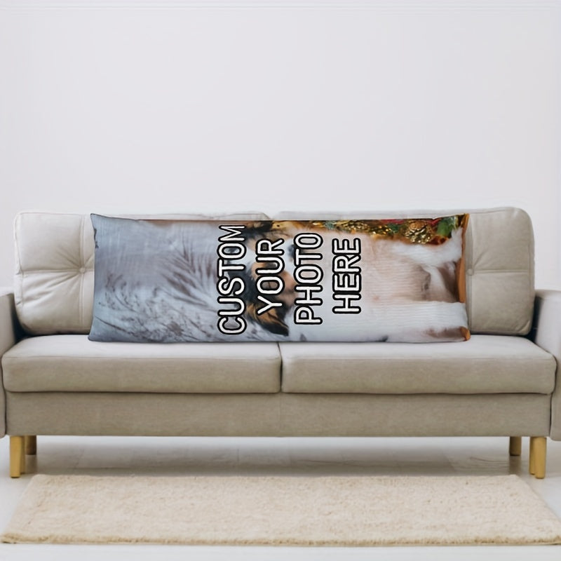 Personalized Plush Photo Pillowcase 50.8x137.16cm Double-Sided Home Decor Gift