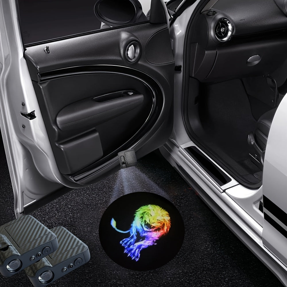 Светодиодные проекторы логотипа на дверях автомобиля с колпачками на вентиль и подсветкой порога