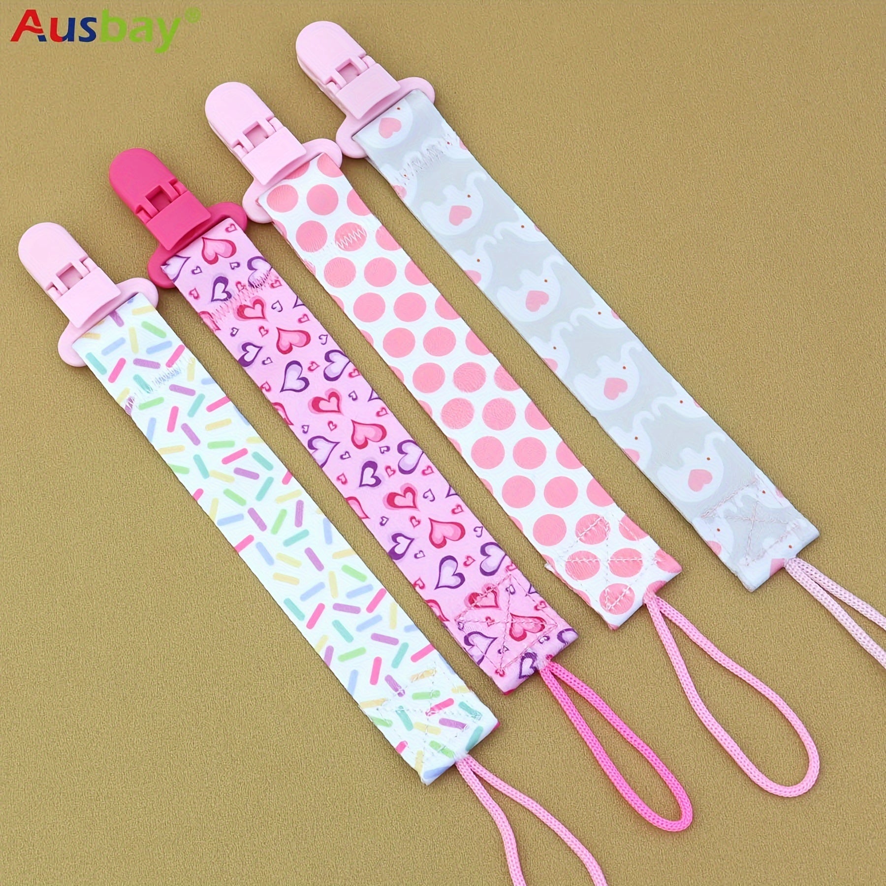 Juego de 4 clips personalizados para chupetes de bebé para niños y niñas, sujetachupetes universales
