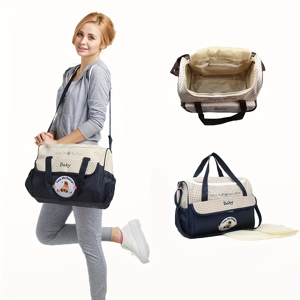 Diaper Bag Waterproof Cartoon Design Large Capacity Mom Bag for Travel and Gifts