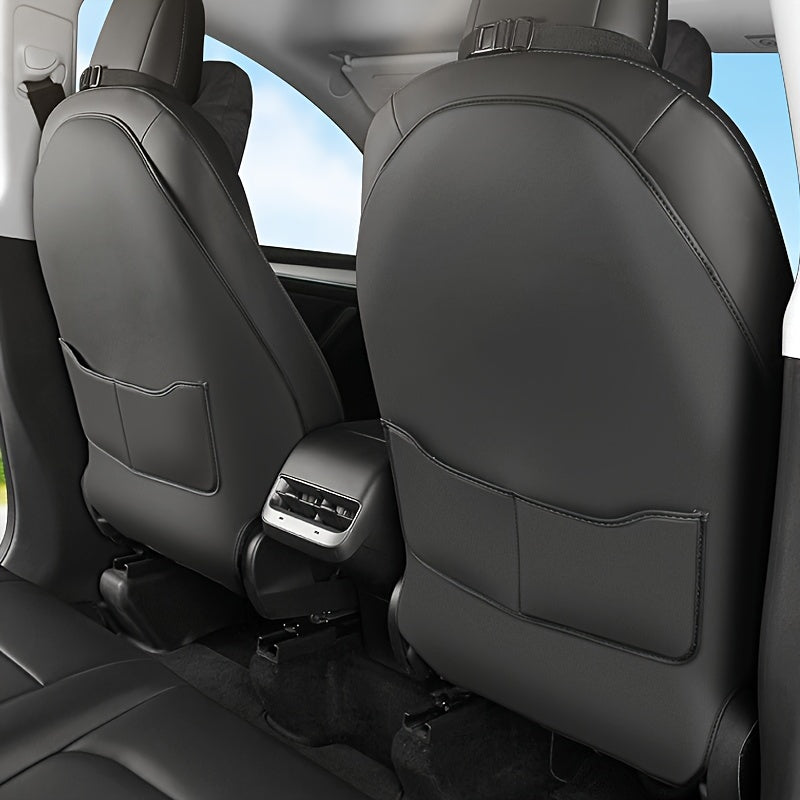 Universal Car Seat Back Protector PU Leather 2Piece Set for Model 3 Highland 2024
