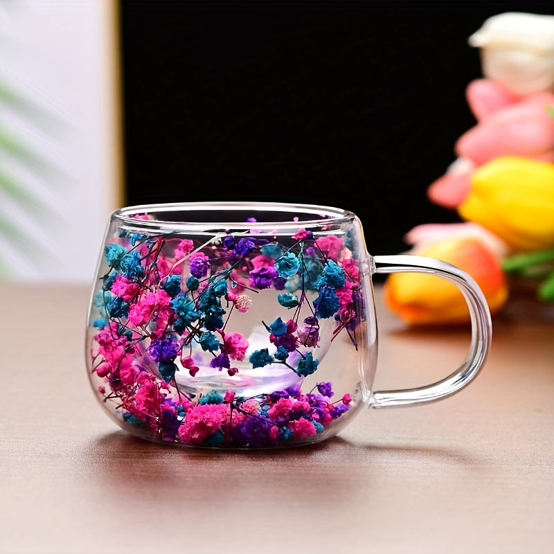 Taza de café de vidrio de doble pared de 5oz, aislada para bebidas calientes y frías, apta para lavavajillas