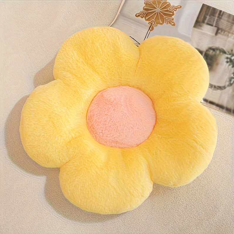 Flower Plush Pillow for Bedroom Sofa Decor with Fruit Embroidery 1 Pc