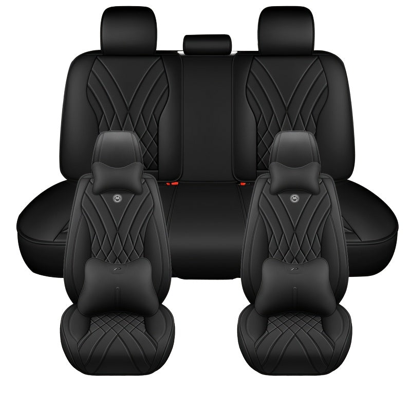 Fundas de asiento de coche de cuero sintético transpirable de ajuste universal para vehículos de pasajeros