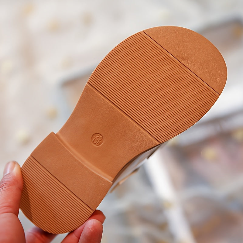 Girls Mary Jane Shoes with Bowknot Non-Slip Soles for Spring and Autumn