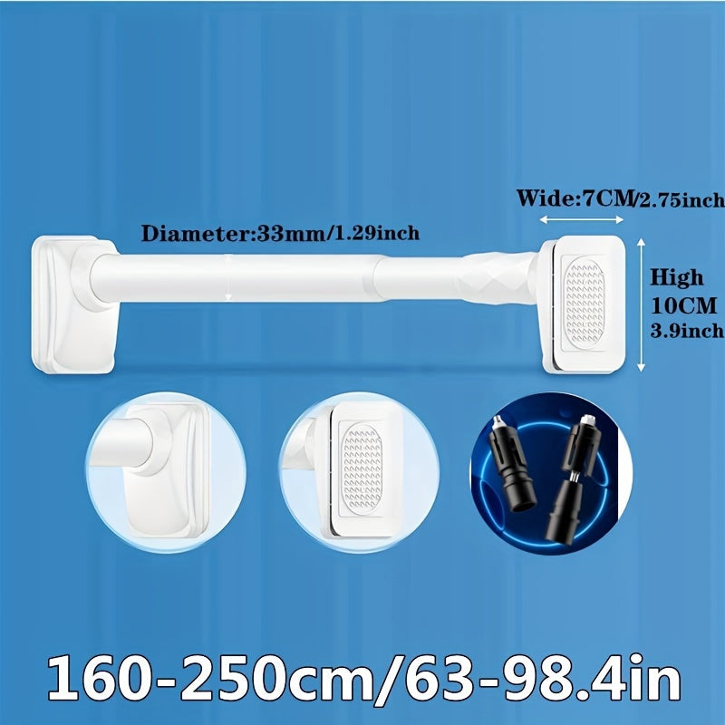 Contemporary Black Metal Spring Tension Rod for Windows, Closets, Bathrooms