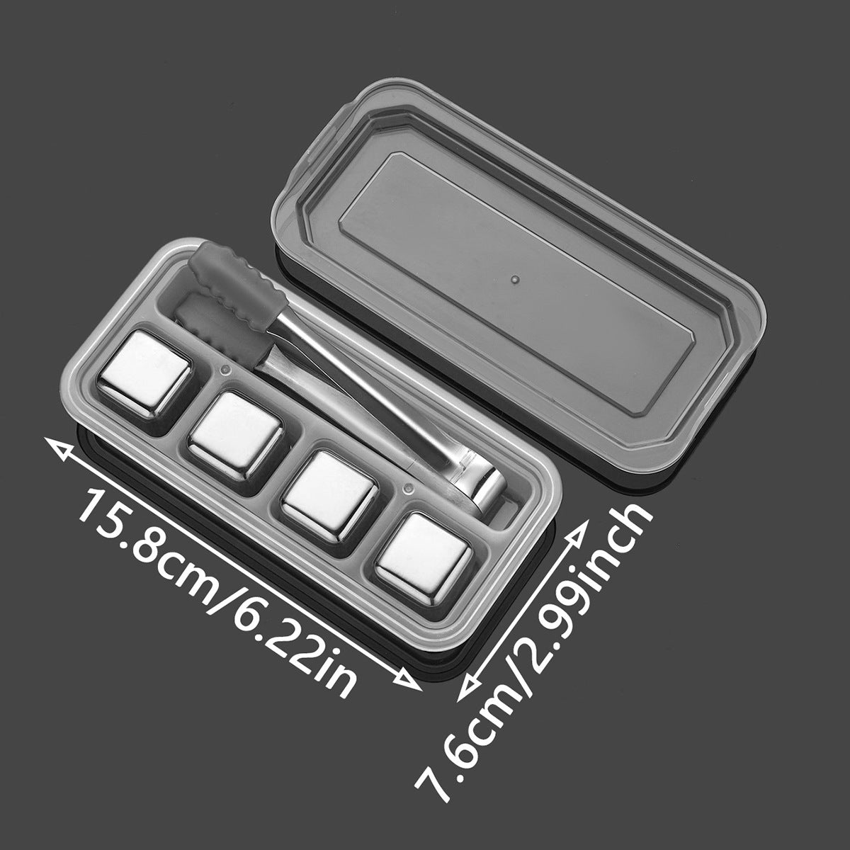 Juego de cubos de hielo de acero inoxidable para whisky, vino tinto, reutilizables, congelación rápida, 4-12 piezas