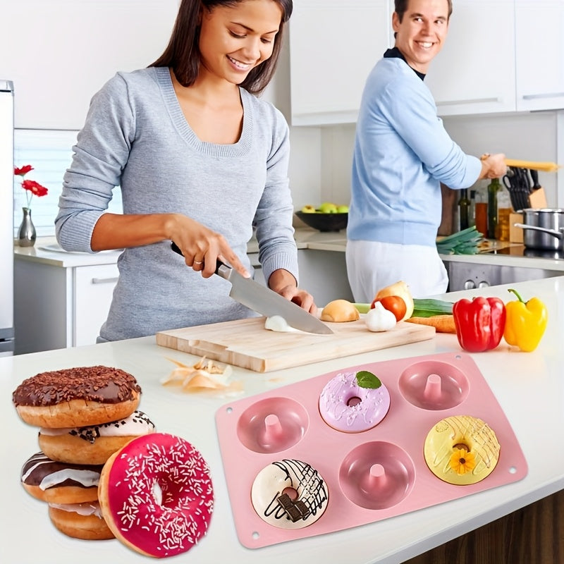 Silicone Donut Formasi Yoqimli yopishmaydigan pishirish asboblari pechenelar, tortlar va bagel uchun Bir nechta ranglar
