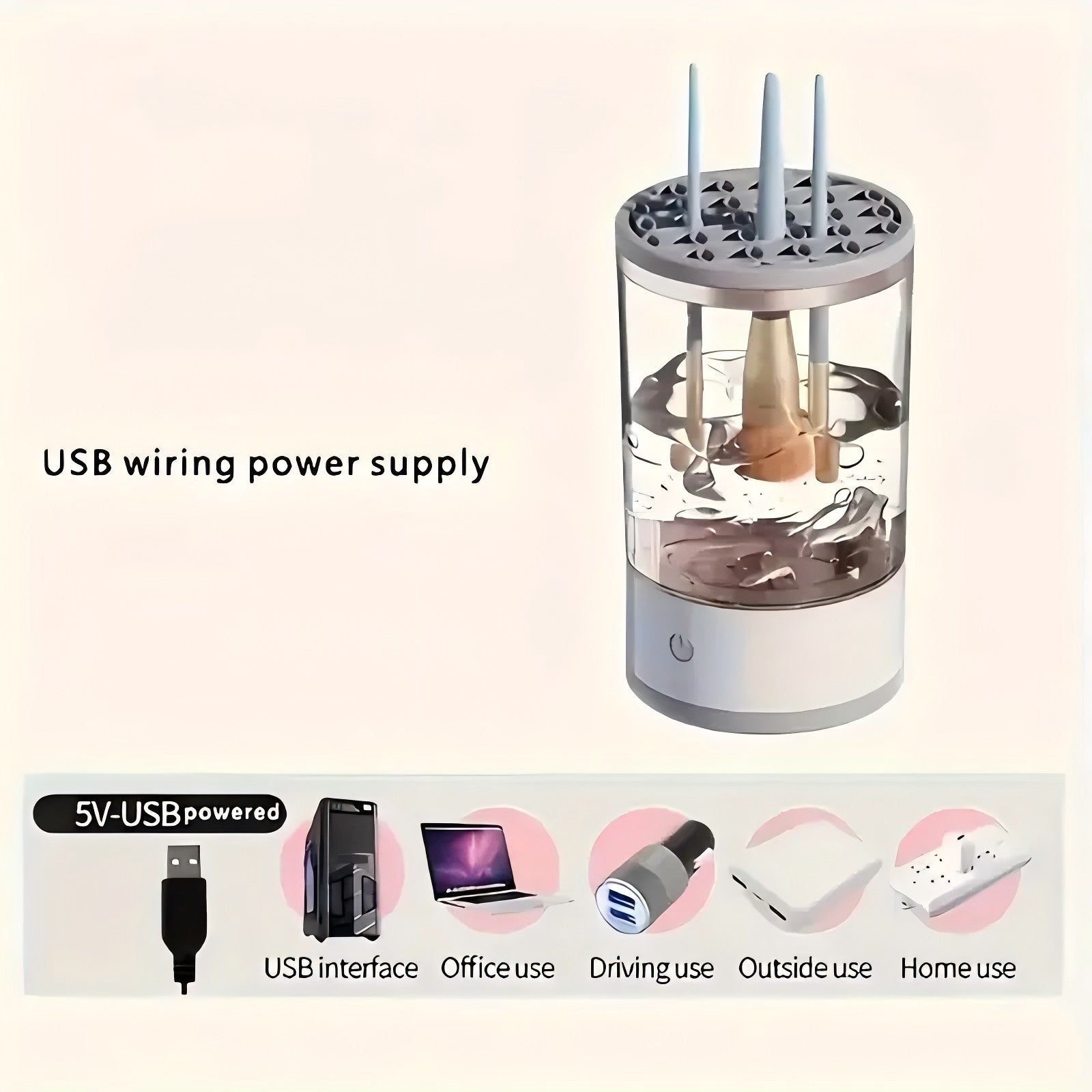 USB-Powered Makeup Brush Cleaner Cup Portable Electric Tool Cleaner for All Makeup Brushes