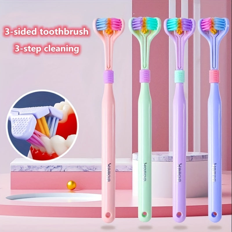 Adult Soft Bristle Three-Sided Toothbrush for Gums and Teeth Cleaning