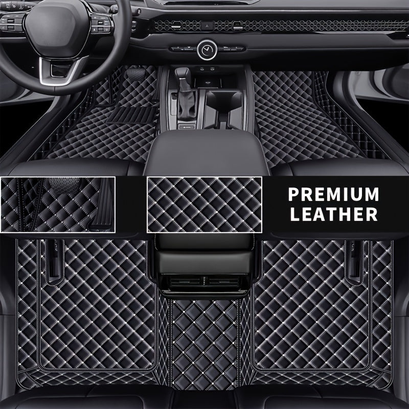 Alfombrilla de suelo para coche de cuero sintético a medida para vehículos de conducción a la izquierda