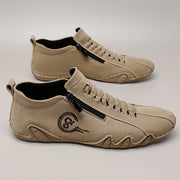 Zapatillas casuales para hombre con cierre de cremallera, transpirable, suela de goma, de caña baja, para uso diario al aire libre