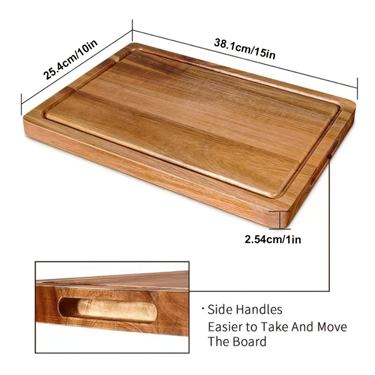 Walnut Wood Cutting Board with Juice Groove and Handles for Kitchen and Gifts