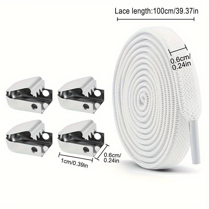 Unisex Elastic No-Tie Shoelaces with Push Buckles for Sneakers and Boots