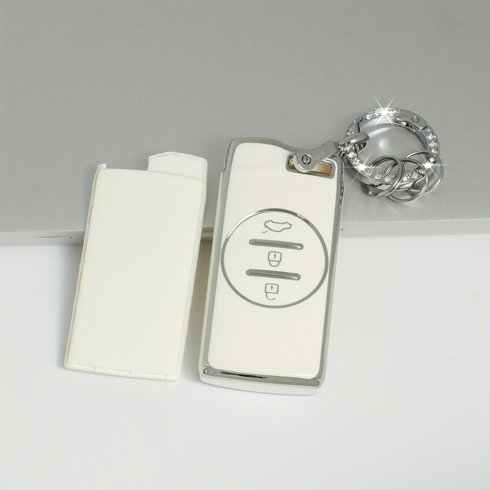 Elegant Black Rhinestone Key Fob Cover for Car Keys with Durable TPU