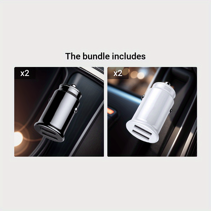Universal Metallic Finish Fast USB Car Charger with Blue LED Indicator