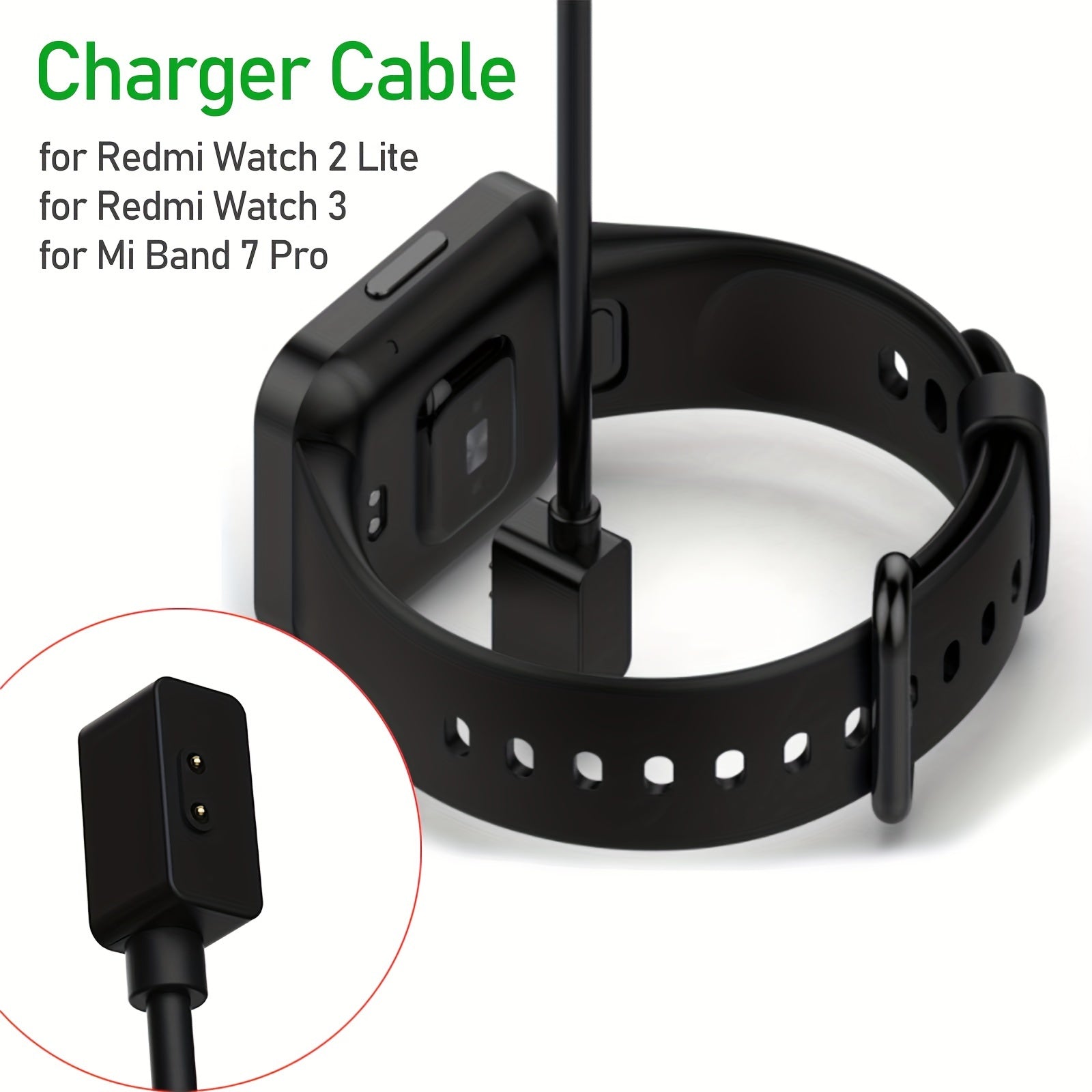 Flat Magnetic USB Charging Cable for Smartwatches 1m Compatible with Xiaomi and Redmi