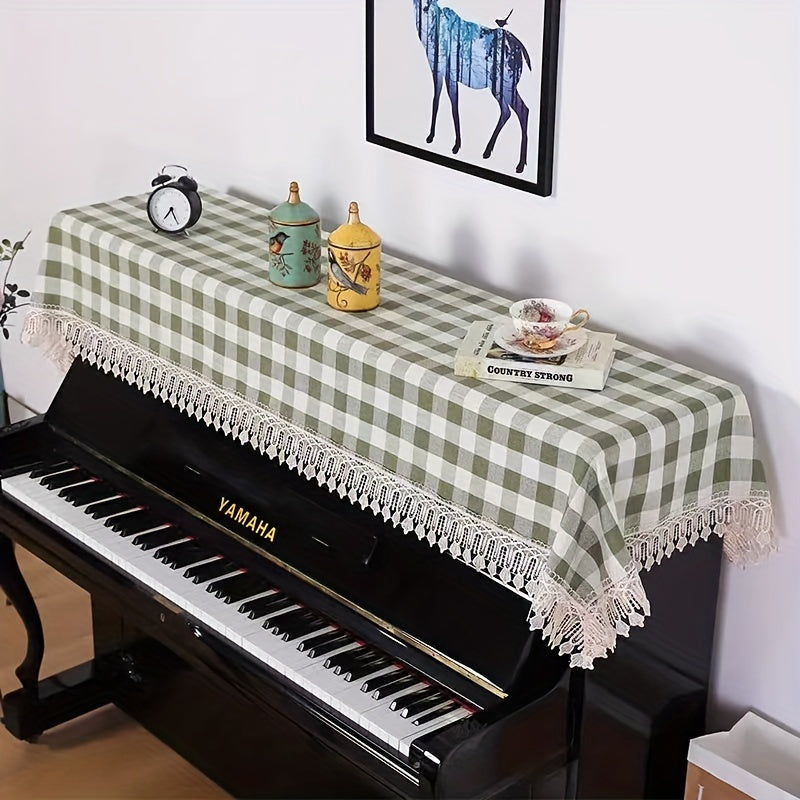 Polyester Knit Piano Cover Dustproof for Upright Pianos Protects Furniture