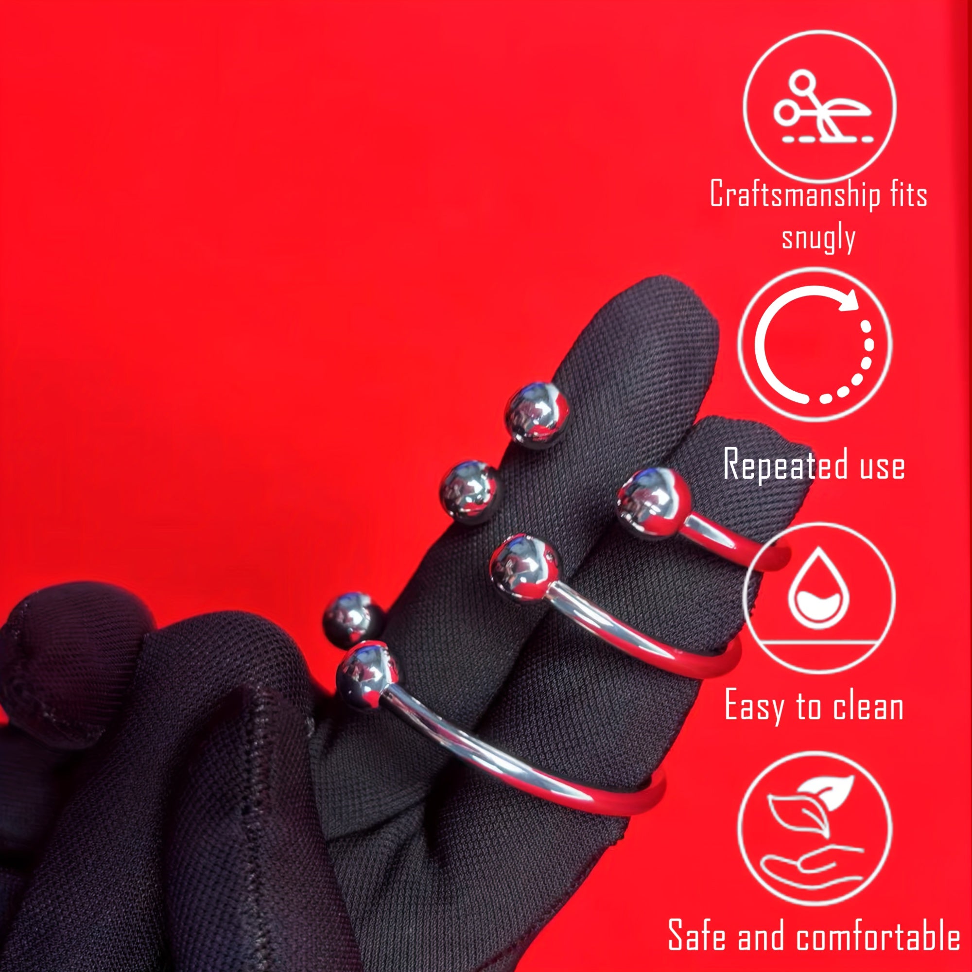 Men Stainless Steel Cock Ring Solid Color Hand Washable Durable Metal Penis Toy