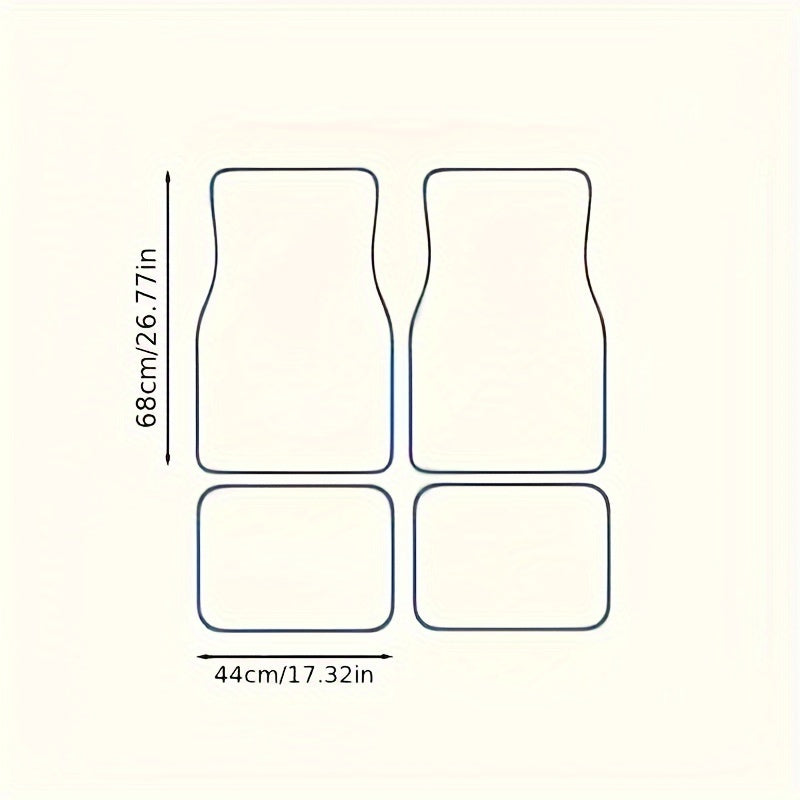 Universal Car Floor Mats Set Non-Slip Polyester Fiber All Seasons