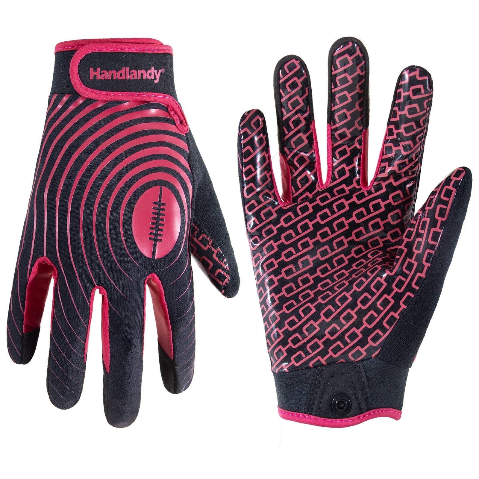 Adjustable Football Gloves with Sticky White and Gold Receiver Palms