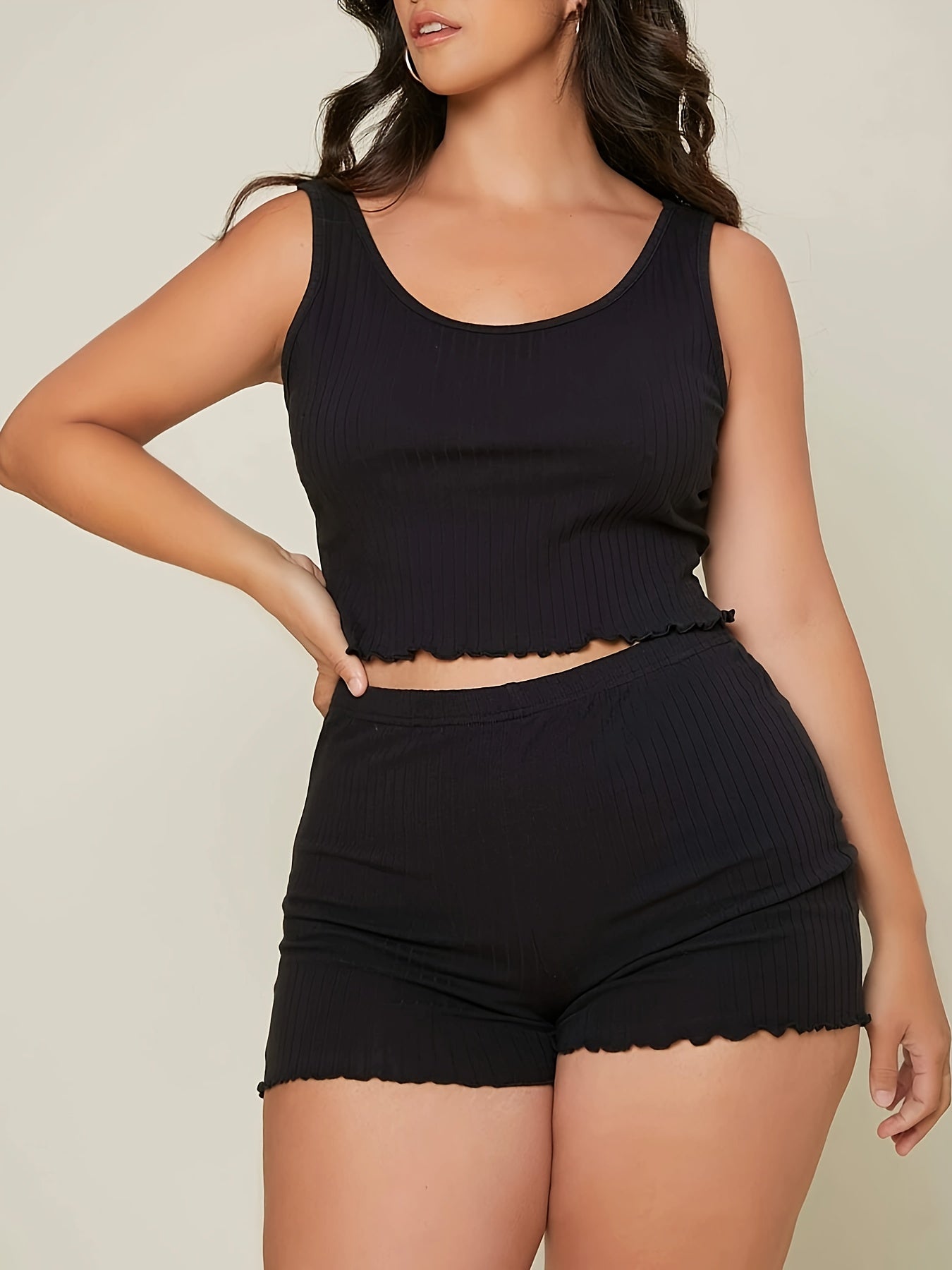 Women's Pajama Set Solid Color Short Sleeve Top and Shorts Comfortable Sleepwear