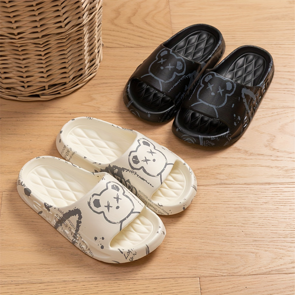 Unisex Casual EVA Slides Open Toe Slip-On Indoor Summer Bathroom Slippers