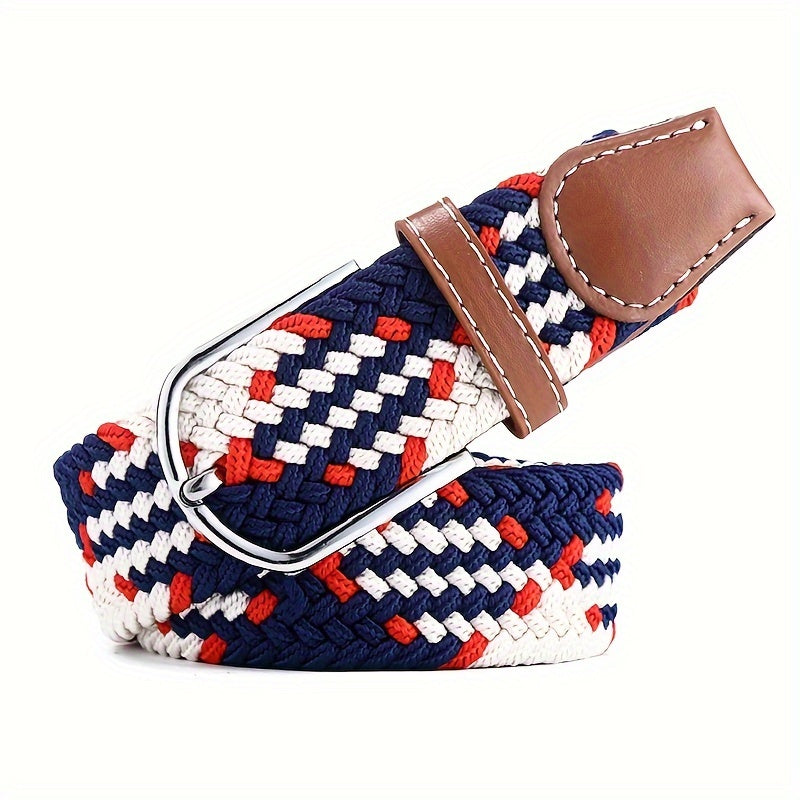 Women's Braided Elastic Belt with Woven Design for Golf and Casual Wear