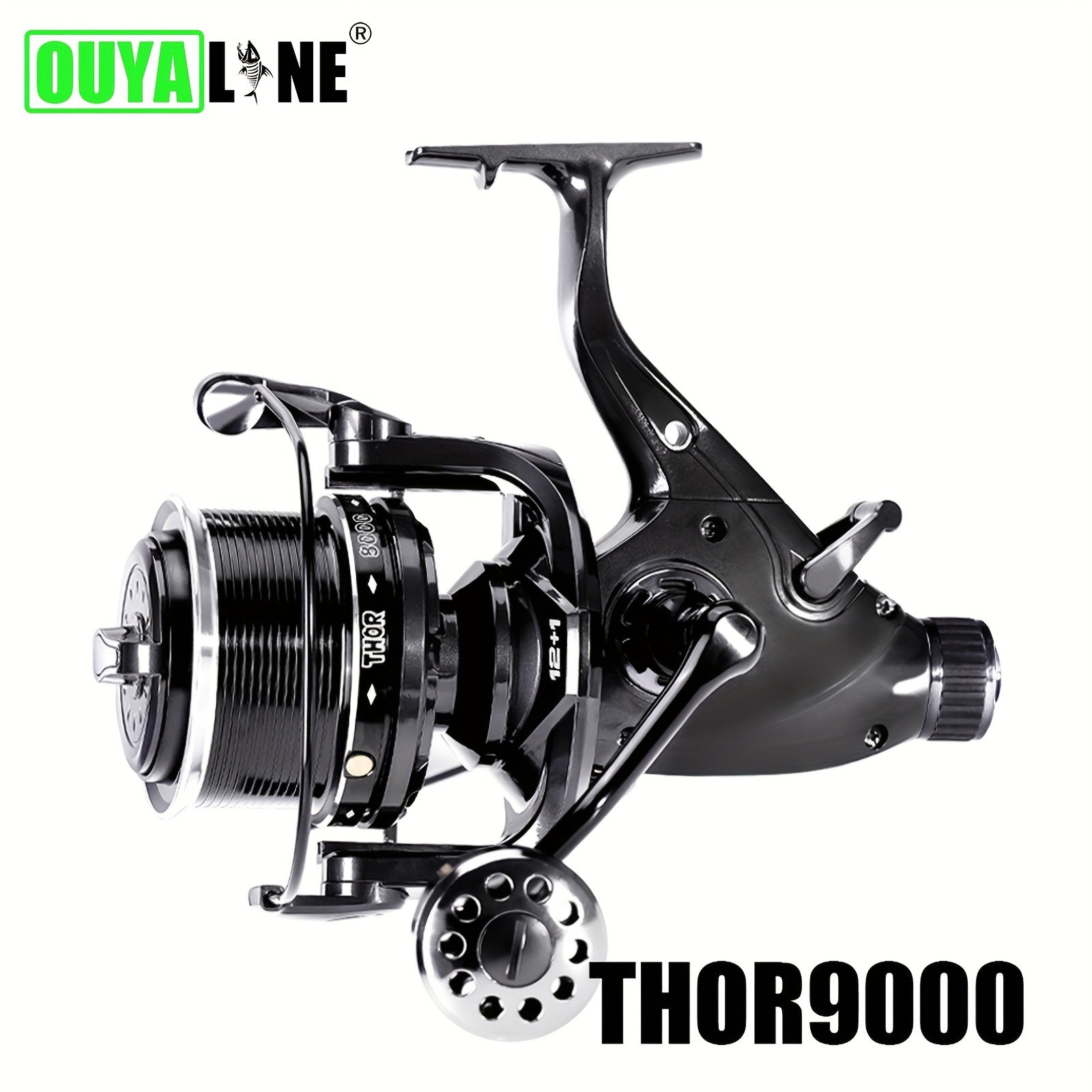 Spinning Fishing Reel 7+1BB Aluminum Alloy 10-25kg Double Drag Carp Tackle