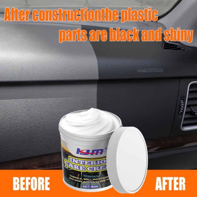 Kit de reacondicionamiento del interior del coche, cera cristal para tableros, reparación de plástico de asientos