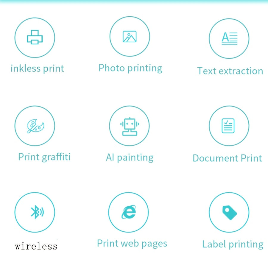 Impresora mini inalámbrica para etiquetas y fotos, recargable por USB, impresión térmica sin tinta