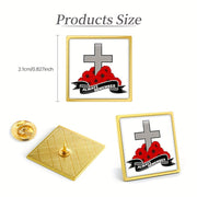 Десять памятных мемориальных брошей из сплава, имеющих квадратную форму. Эти уникальные аксессуары идеально подходят для добавления нотки новизны в одежду и рюкзаки.