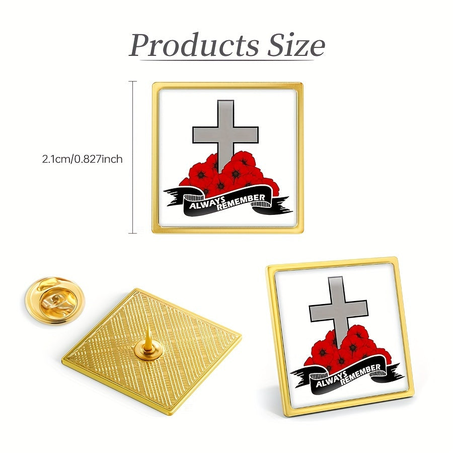 Десять памятных мемориальных брошей из сплава, имеющих квадратную форму. Эти уникальные аксессуары идеально подходят для добавления нотки новизны в одежду и рюкзаки.