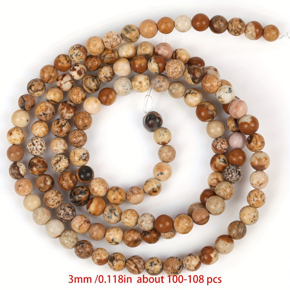 Cuentas separadoras de piedra natural de 3 mm para hacer joyería, amatista, cuarzo rosa, turquesa, ágata