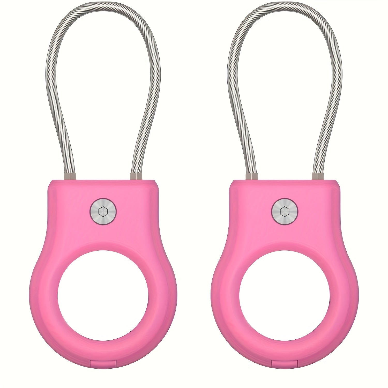 Durable Hard Plastic AirTag Keychain Holder with Lock Case for Luggage