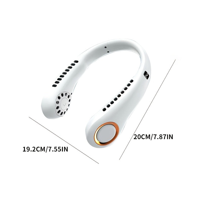 Portable Neck Fan with Ice-Cool Technology, Quiet Turbo Motor, USB Rechargeable for Indoor Outdoor Use