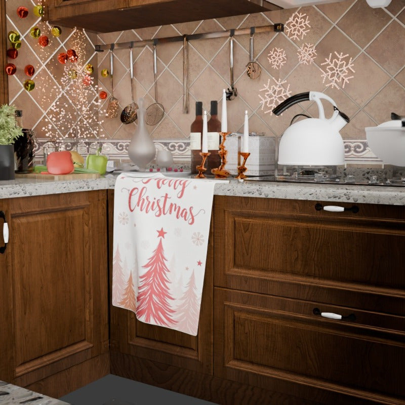 Christmas Tree Snowflake Towel Gift Decoration 18x66cm White