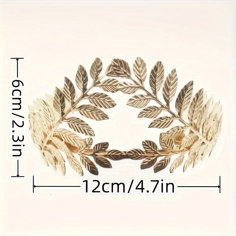 Wide-Brimmed Hair Hoop with Vintage Leaf Decorative Details for Elegant Parties