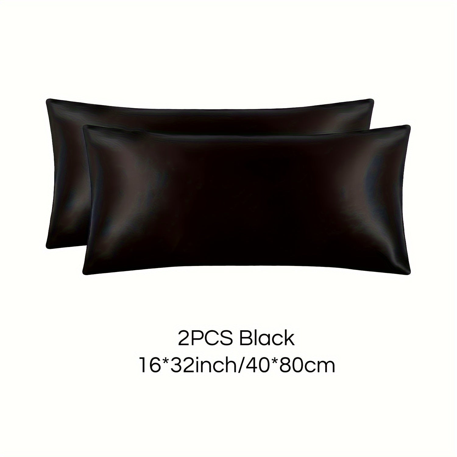 Set of 2 Mulberry Silk Pillowcases Hypoallergenic Satin Weave Solid Color Invisible Zipper Machine Washable Skin Hair Care