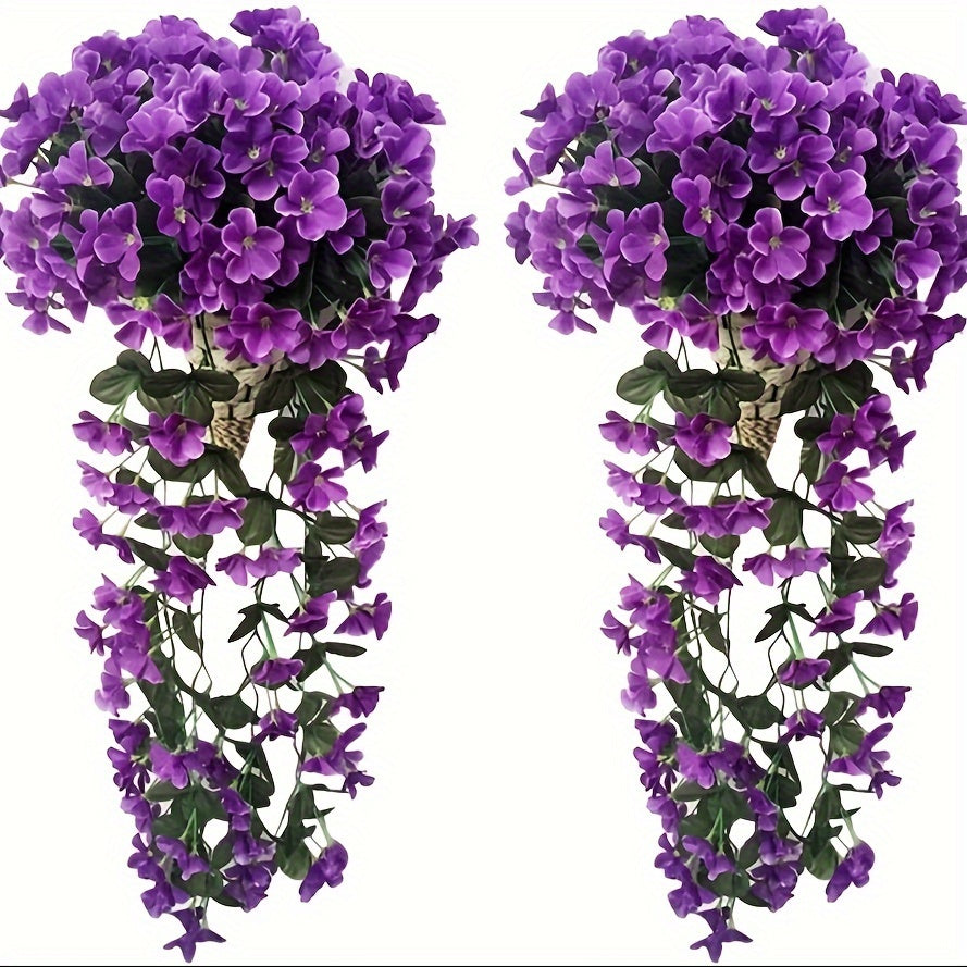 2pcs Violet Ivy Artificial Flowers for Outdoor and Wedding Decor