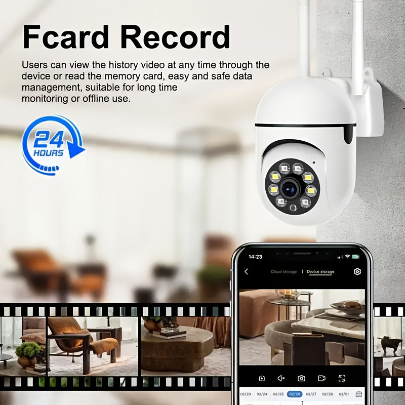 1080P WiFi Security Camera with Auto Tracking Color Night Vision Two-Way Audio Humanoid Tracking Indoor Surveillance